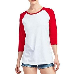 Baseball T-Shirt 2-toned White & Red